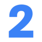 Blue number '2' on a white background