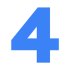Blue number '4' on a white background
